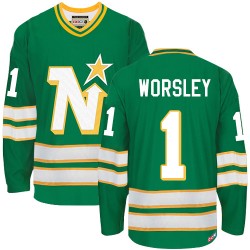 Gump Worsley Dallas Stars CCM Authentic Throwback Jersey (Green)