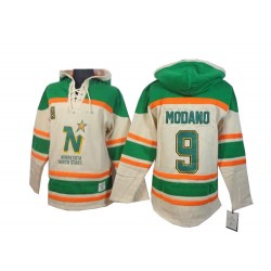 Mike Modano Dallas Stars Authentic Old Time Hockey Sawyer Hooded Sweatshirt Jersey (Cream)
