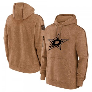 Dallas Stars 2023 Salute to Service Club Pullover Hoodie (Brown)