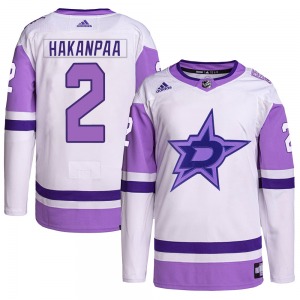 Jani Hakanpaa Dallas Stars Adidas Youth Authentic Hockey Fights Cancer Primegreen Jersey (White/Purple)