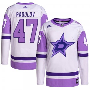 Alexander Radulov Dallas Stars Adidas Youth Authentic Hockey Fights Cancer Primegreen Jersey (White/Purple)