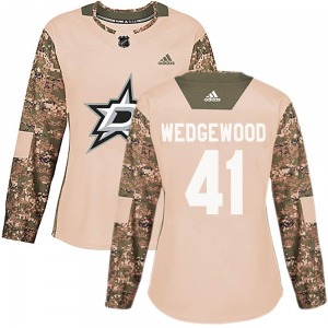Scott Wedgewood Dallas Stars Adidas Women's Authentic Veterans Day Practice Jersey (Camo)