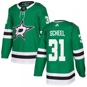 Adam Scheel Dallas Stars Adidas Youth Authentic Home Jersey (Green)