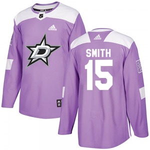 Craig Smith Dallas Stars Adidas Authentic Fights Cancer Practice Jersey (Purple)