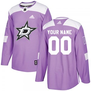 Custom Dallas Stars Adidas Authentic Custom Fights Cancer Practice Jersey (Purple)