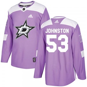 Wyatt Johnston Dallas Stars Adidas Authentic Fights Cancer Practice Jersey (Purple)