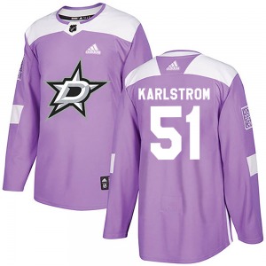 Fredrik Karlstrom Dallas Stars Adidas Authentic Fights Cancer Practice Jersey (Purple)