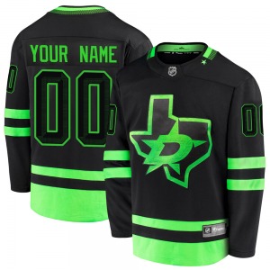 Custom Dallas Stars Fanatics Branded Youth Premier Custom Breakaway 2020/21 Alternate Jersey (Black)