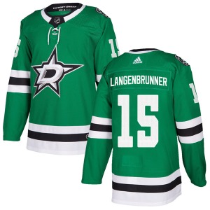 Jamie Langenbrunner Dallas Stars Adidas Authentic Home Jersey (Green)