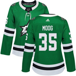 Andy Moog Dallas Stars Adidas Women's Authentic Home Jersey (Green)
