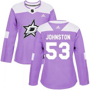 Wyatt Johnston Dallas Stars Adidas Women's Authentic Fights Cancer Practice Jersey (Purple)