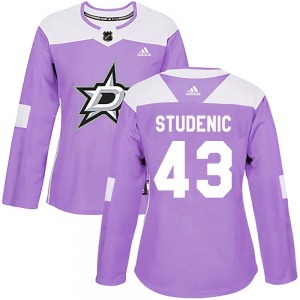 Marian Studenic Dallas Stars Adidas Women's Authentic Fights Cancer Practice Jersey (Purple)