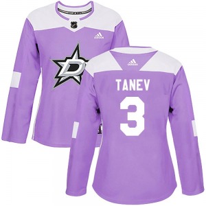 Chris Tanev Dallas Stars Adidas Women's Authentic Fights Cancer Practice Jersey (Purple)
