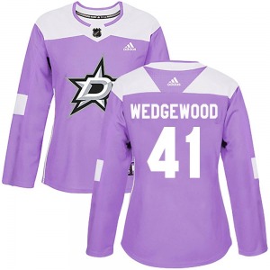 Scott Wedgewood Dallas Stars Adidas Women's Authentic Fights Cancer Practice Jersey (Purple)