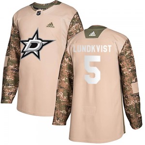 Nils Lundkvist Dallas Stars Adidas Youth Authentic Veterans Day Practice Jersey (Camo)