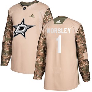 Gump Worsley Dallas Stars Adidas Youth Authentic Veterans Day Practice Jersey (Camo)