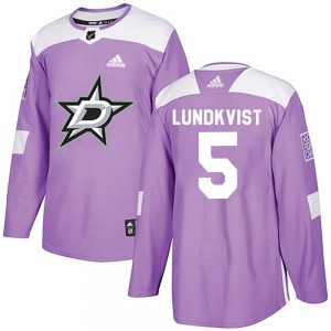 Nils Lundkvist Dallas Stars Adidas Youth Authentic Fights Cancer Practice Jersey (Purple)