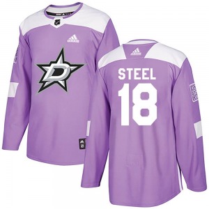 Sam Steel Dallas Stars Adidas Youth Authentic Fights Cancer Practice Jersey (Purple)
