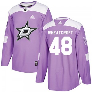 Chase Wheatcroft Dallas Stars Adidas Youth Authentic Fights Cancer Practice Jersey (Purple)
